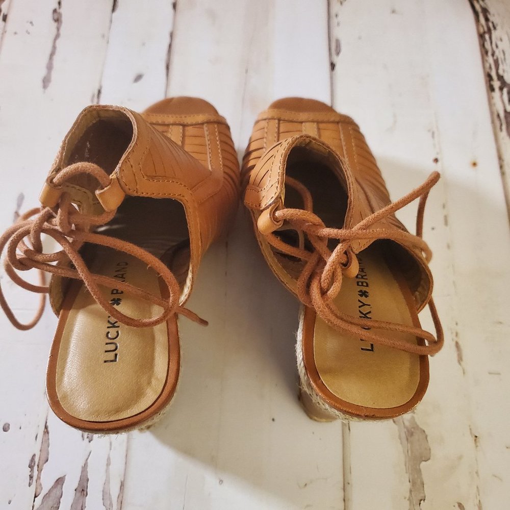 Lucky Brand Laceey Wedge Sandals, Size 7.5 - Picture 5 of 7
